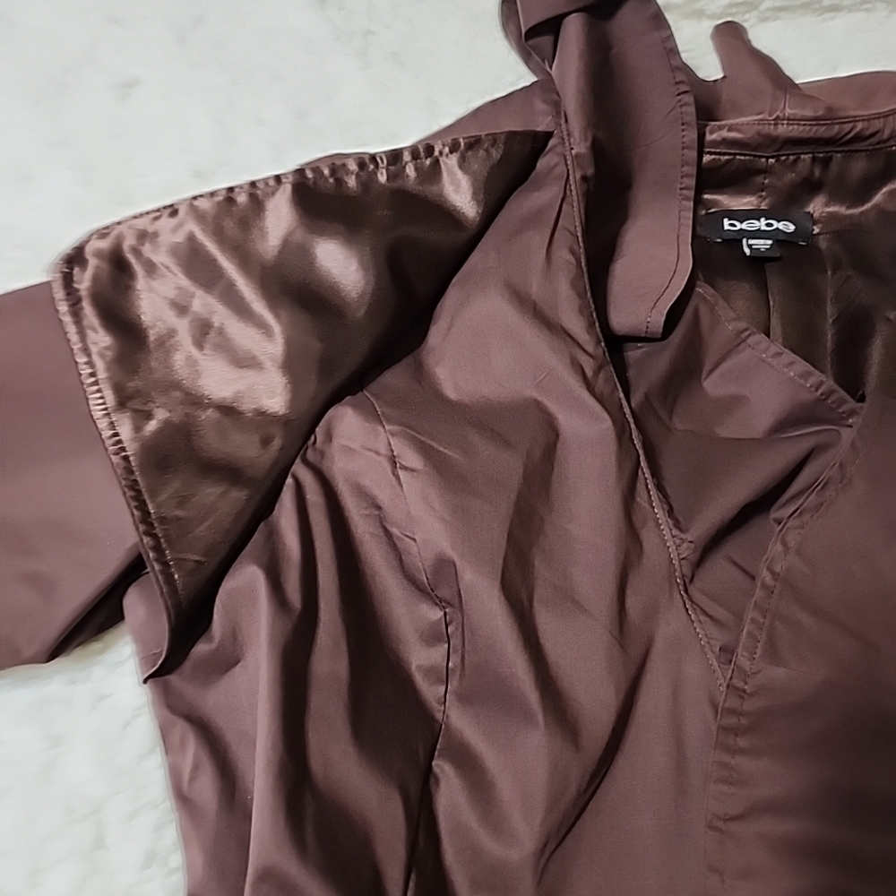 bebe Dark Brown Trench Coat - Picture 5 of 13